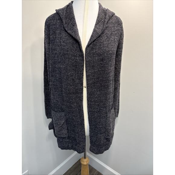 Barefoot Dreams Heather Charcoal Gray CozyChic Lite Cardigan Minimalist Hygge M - Picture 1 of 11